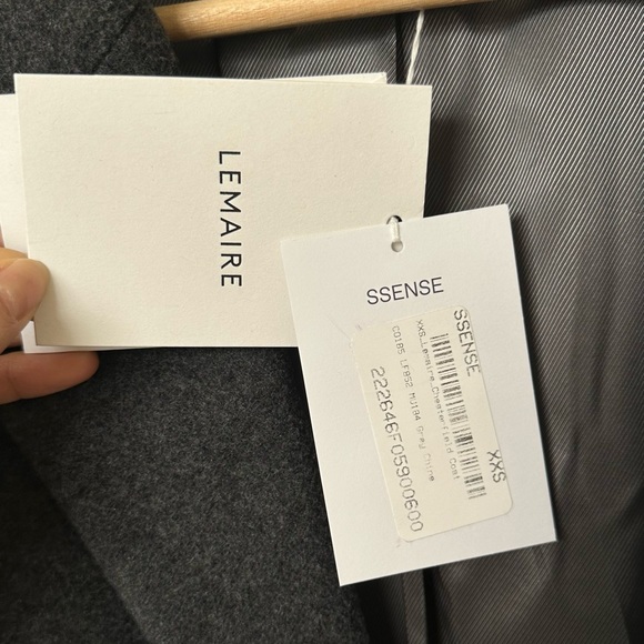 Lemaire Grey Chesterfield Coat XXS - Picture 2 of 6